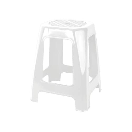 RO-Taburete Rectangular Alto, Multiuso, 46 x 29 x 26 cm, Color Blanco