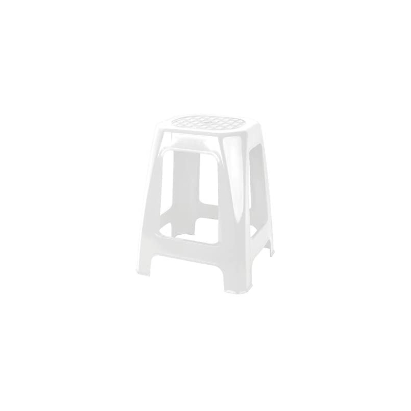 RO-Taburete Rectangular Alto, Multiuso, 46 x 29 x 26 cm, Color Blanco