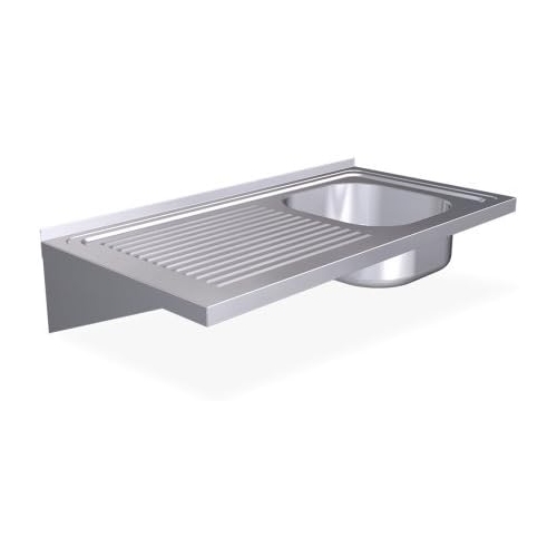 RO-Fregadero colg. c/cartelas 1C,EI 1000x500x200 mm. Dimensiones cubeta 340x370x150 mm.