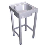 RO-Fregadero con soporte 1C 450x450x850 mm. Dimensiones cubeta 340x370x150 mm.