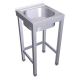 RO-Fregadero con soporte 1C 450x450x850 mm. Dimensiones cubeta 340x370x150 mm.