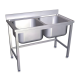 RO-Fregadero con soporte 2C 800x500x850 mm. Dimensiones cubeta 340x370x150 mm.