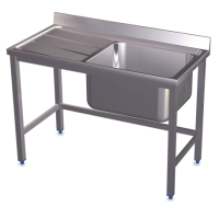 RO-Fregadero con soporte 1C,EI 800x500x850 mm. Dimensiones cubeta 340x370x150 mm.