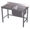 RO-Fregadero con soporte 1C,EI 800x500x850 mm. Dimensiones cubeta 340x370x150 mm.