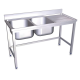 RO-Fregadero con soporte 2C,ED 1200x500x850 mm. Dimensiones cubeta 340x370x150 mm.