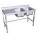 RO-Fregadero con soporte 2C,EI 1200x500x850 mm. Dimensiones cubeta 340x370x150 mm.