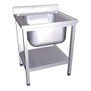 RO-Fregadero c/soporte c/entre.1C 450x450x850 mm. Dimensiones cubeta 340x370x150 mm.