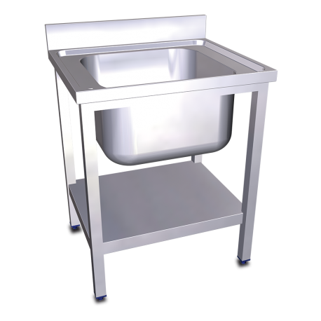 RO-Fregadero c/soporte c/entre.1C 600x500x850 mm. Dimensiones cubeta 504x403x150 mm.