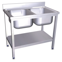 RO-Fregadero c/soporte c/entre.2C 800x500x850 mm. Dimensiones cubeta 340x370x150 mm.