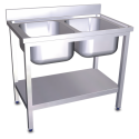 RO-Fregadero c/soporte c/entre.2C 800x500x850 mm. Dimensiones cubeta 340x370x150 mm.