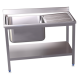 RO-Fregadero c/soporte c/entre.1C,ED 800x500x850 mm. Dimensiones cubeta 340x370x150 mm.