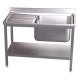 RO-Fregadero c/soporte c/entre.1C,EI 800x500x850 mm. Dimensiones cubeta 340x370x150 mm.