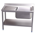 RO-Fregadero c/soporte c/entre.1C,EI 1000x500x850 mm. Dimensiones cubeta 340x370x150 mm.