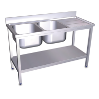 RO-Fregadero c/soporte c/entre.2C,ED 1200x500x850 mm. Dimensiones cubeta 340x370x150 mm.