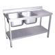 RO-Fregadero c/soporte c/entre.2C,ED 1200x500x850 mm. Dimensiones cubeta 340x370x150 mm.