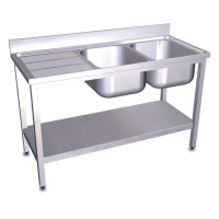 RO-Fregadero c/soporte c/entre.2C,EI 1200x500x850 mm. Dimensiones cubeta 340x370x150 m.