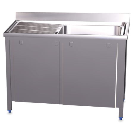 RO-Fregadero c/ptas.correderas 1C,EI 800x500x850 mm. Dimensiones cubeta 340x370x150 mm.