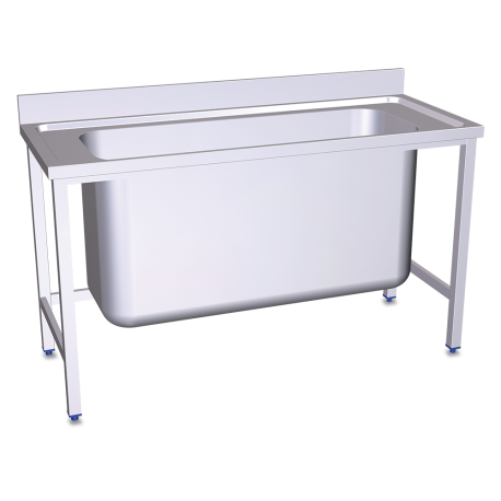 RO-Fregadero gran capacidad 1 cubeta 1500x600x850 mm. Dimensiones cubeta 1400x468x600 mm.