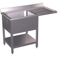 RO-Fregadero para lavavajillas 1C,ED 1200x600x890 mm. Dimensiones cubeta 500x400x250 mm.