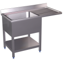 RO-Fregadero para lavavajillas 1C,ED 1200x600x890 mm. Dimensiones cubeta 500x400x250 mm.