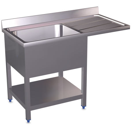 RO-Fregadero para lavavajillas 1C,ED 1200x600x890 mm. Dimensiones cubeta 500x400x250 mm.