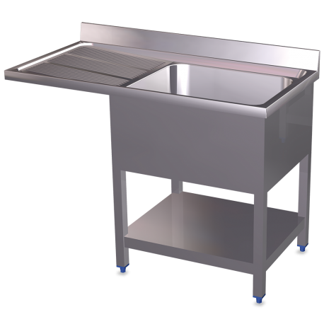 RO-Fregadero para lavavajillas 1C,EI 1200x600x890 mm. Dimensiones cubeta 500x400x250 mm.