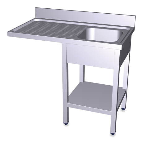 RO-Fregadero para lavavasos 1C,EI 1000x550x850 mm. Dimensiones cubeta 330x330x200 mm.