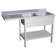 RO-Fregadero para lavavasos 2C,EI 1400x550x850 mm. Dimensiones cubeta 330x330x200 mm.