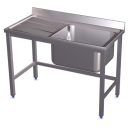 RO-Fregadero con soporte 1C,EI 1000x600x850 mm. Dimensiones cubeta 500x500x300 mm.