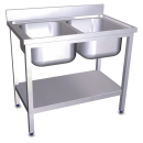 RO-Fregadero con soporte 2C 1000x600x850 mm. Dimensiones cubeta 500x400x250 mm.