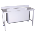 RO-Fregadero con soporte 1C 1000x600x850 mm. Dimensiones cubeta 860x495x380 mm.