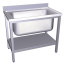 RO-Fregadero c/soporte c/entre.1C 1000x600x850 mm. Dimensiones cubeta 860x495x380 mm.