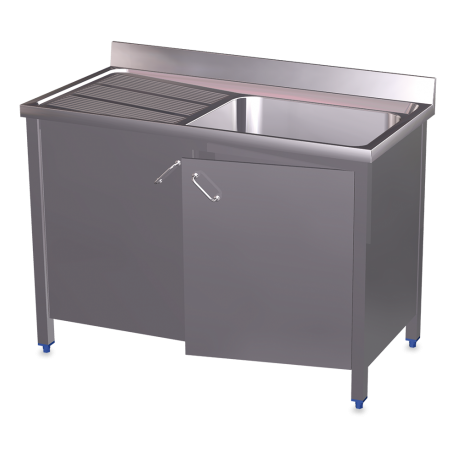 RO-Fregadero c/ptas.abatibles 1C,EI 1000x600x850 mm. Dimensiones cubeta 500x500x300 mm.