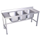 RO-Fregadero con soporte 3C,2E 1800x700x850 mm. Dimensiones cubeta 500x400x300 mm.