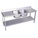 RO-Fregadero c/soporte c/entre.2C,2E 2000x700x850 mm. Dimensiones cubeta 500x400x250 mm.