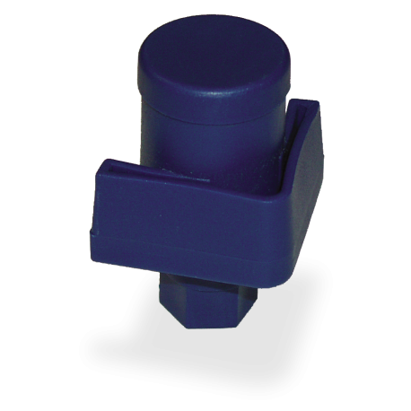 RO-Contera de plástico azul c/regulador para soporte de estantería de 40x40x2 mm.