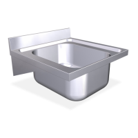 RO-Fregadero colg. c/cartelas 1C 600x600x275 mm. Dimensiones cubeta 400x500x250 mm.