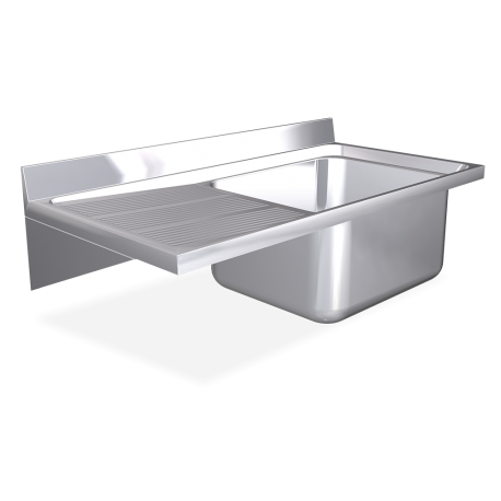 RO-Fregadero colg. c/cartelas 1C,EI 1300x600x325 mm. Dimensiones cubeta 500x500x300 mm.