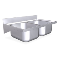 RO-Fregadero colg. c/cartelas 2C 1400x600x345 mm. Dimensiones cubeta 600x500x320 mm.