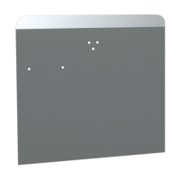 RO-Peto postizo perforado para acoplar a lavamanos de 450 mm. Dimensiones: 453x400 mm.
