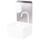 RO-Peto postizo liso para acoplar a lavamanos de 350 mm. Dimensiones: 351x400 mm.