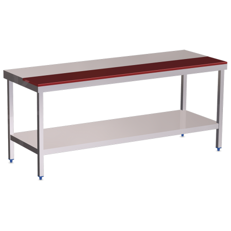 RO-Mesa prepar.central fb.roja c/ent.1000x600x850 mm.