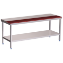 RO-Mesa prepar.central fb.roja c/ent.1500x600x850 mm.