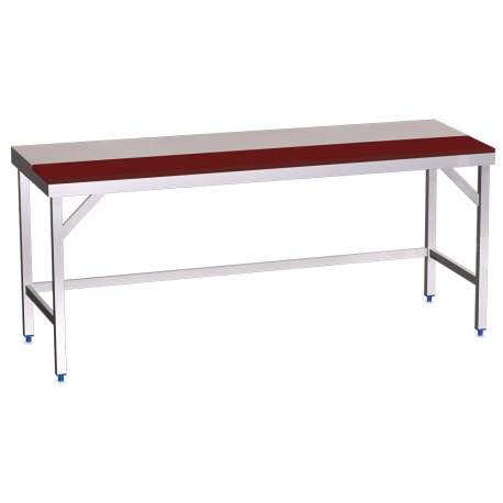 RO-Mesa prepar.central fb.roja s/ent.1000x600x850 mm.