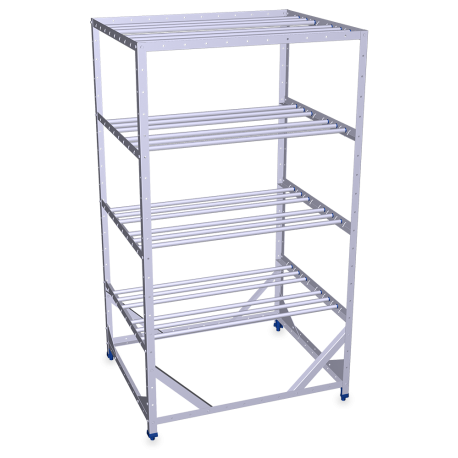 RO-Palet para embutidos 4 niveles 1153x953x2033 mm. Construido totalmente en acero galvanizado.