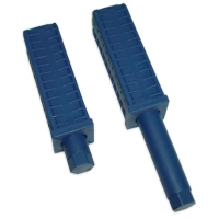 RO-Taco de plástico azul c/regulador altura especial 40x40 mm. Altura mínima: 28 mm. Altura máxima: 107 mm.