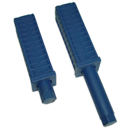 RO-Taco de plástico azul c/regulador altura especial 40x40 mm. Altura mínima: 28 mm. Altura máxima: 107 mm.