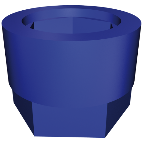 RO-Funda silentblock azul para taco regulable de 40x40 mm.
