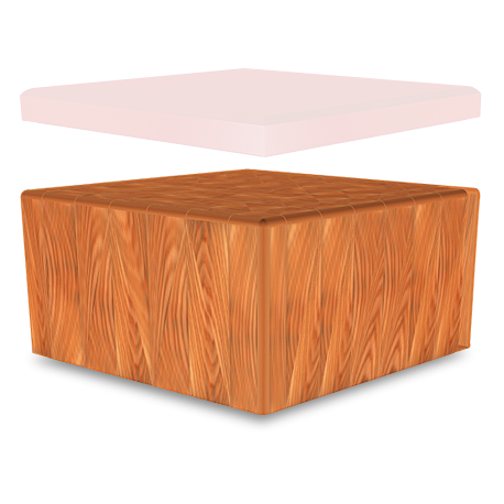 RO-Repuesto de maza madera de abedul 400x400x200 mm.
