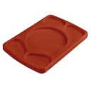 RO-Tabla rectangular para 4 salsas fibra roja 300x200x20 mm.